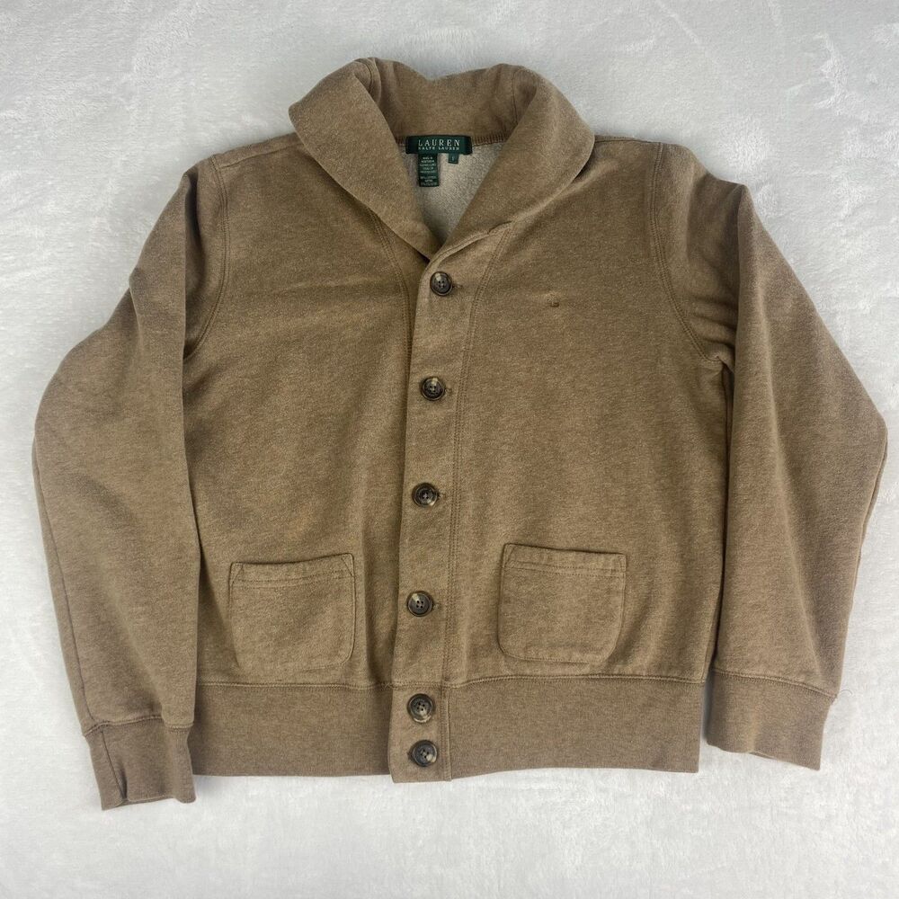 Lauren Ralph Lauren Cardigan Sweater Womens Small Brown Pockets Casual - Picture 2 of 10